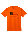 TooLoud presents the United States Cutout - Adult T-Shirt with an American Flag Design-Mens T-shirts-TooLoud-Orange-Small-Davson Sales