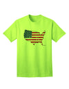 TooLoud presents the United States Cutout - American Flag Distressed Adult T-Shirt-Mens T-shirts-TooLoud-Neon-Green-Small-Davson Sales