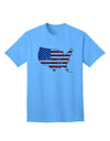 TooLoud presents the United States Cutout - American Flag Distressed Adult T-Shirt-Mens T-shirts-TooLoud-Aquatic-Blue-Small-Davson Sales