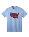 TooLoud presents the United States Cutout - American Flag Distressed Adult T-Shirt-Mens T-shirts-TooLoud-Light-Blue-Small-Davson Sales