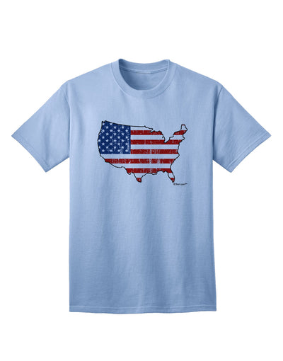 TooLoud presents the United States Cutout - American Flag Distressed Adult T-Shirt-Mens T-shirts-TooLoud-Light-Blue-Small-Davson Sales