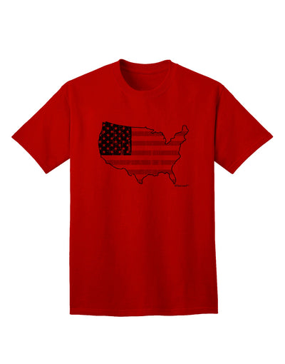 TooLoud presents the United States Cutout - American Flag Distressed Adult T-Shirt-Mens T-shirts-TooLoud-Red-Small-Davson Sales