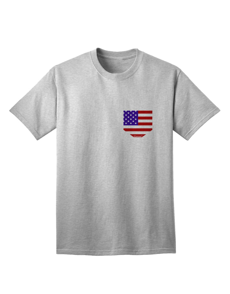 TooLoud presents the exquisite American Flag Faux Pocket Design Adult T-Shirt-Mens T-shirts-TooLoud-White-Small-Davson Sales