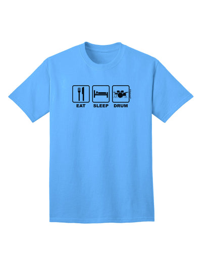 TooLoud presents the exquisite Eat Sleep Drum Design Adult T-Shirt for discerning drum enthusiasts-Mens T-shirts-TooLoud-Aquatic-Blue-Small-Davson Sales