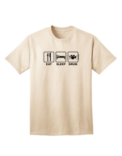 TooLoud presents the exquisite Eat Sleep Drum Design Adult T-Shirt for discerning drum enthusiasts-Mens T-shirts-TooLoud-Natural-Small-Davson Sales