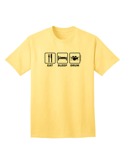 TooLoud presents the exquisite Eat Sleep Drum Design Adult T-Shirt for discerning drum enthusiasts-Mens T-shirts-TooLoud-Yellow-Small-Davson Sales