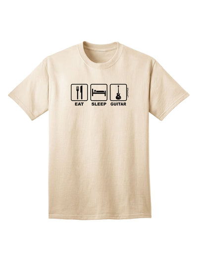 TooLoud presents the exquisite Eat Sleep Guitar Design Adult T-Shirt for discerning music enthusiasts.-Mens T-shirts-TooLoud-Natural-Small-Davson Sales