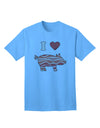 TooLoud presents the exquisite I Heart My Bacon Pig Silhouette Adult T-Shirt-Mens T-shirts-TooLoud-Aquatic-Blue-Small-Davson Sales