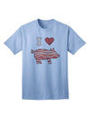 TooLoud presents the exquisite I Heart My Bacon Pig Silhouette Adult T-Shirt-Mens T-shirts-TooLoud-Light-Blue-Small-Davson Sales