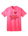 TooLoud presents the exquisite I Heart My Bacon Pig Silhouette Adult T-Shirt-Mens T-shirts-TooLoud-Neon-Pink-Small-Davson Sales