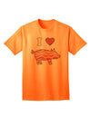 TooLoud presents the exquisite I Heart My Bacon Pig Silhouette Adult T-Shirt-Mens T-shirts-TooLoud-Neon-Orange-Small-Davson Sales