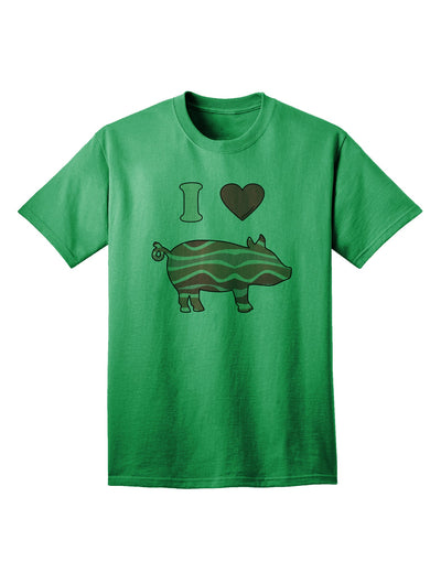 TooLoud presents the exquisite I Heart My Bacon Pig Silhouette Adult T-Shirt-Mens T-shirts-TooLoud-Kelly-Green-Small-Davson Sales