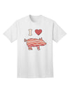 TooLoud presents the exquisite I Heart My Bacon Pig Silhouette Adult T-Shirt-Mens T-shirts-TooLoud-White-Small-Davson Sales