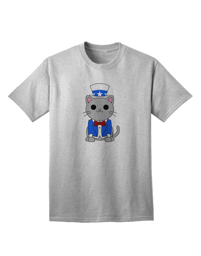 TooLoud presents the exquisite Patriotic Cat Adult T-Shirt for a touch of national pride.-Mens T-shirts-TooLoud-AshGray-Small-Davson Sales