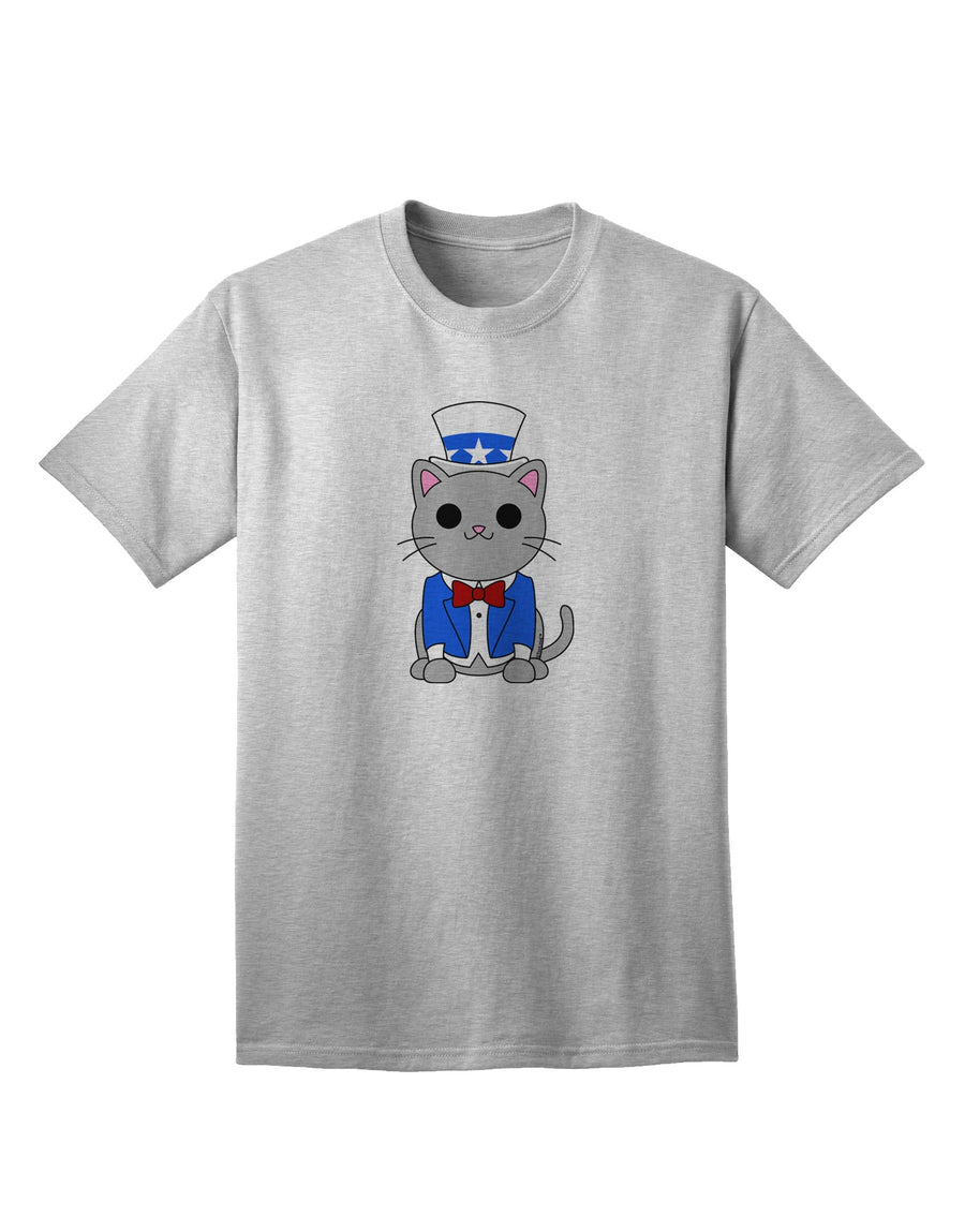 TooLoud presents the exquisite Patriotic Cat Adult T-Shirt for a touch of national pride.-Mens T-shirts-TooLoud-White-Small-Davson Sales