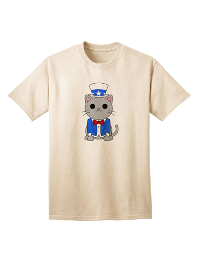 TooLoud presents the exquisite Patriotic Cat Adult T-Shirt for a touch of national pride.-Mens T-shirts-TooLoud-Natural-Small-Davson Sales