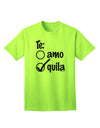 TooLoud presents the exquisite Tequila Checkmark Design Adult T-Shirt-Mens T-shirts-TooLoud-Neon-Green-Small-Davson Sales