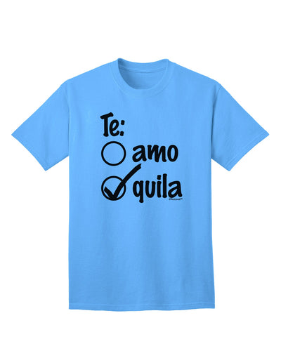 TooLoud presents the exquisite Tequila Checkmark Design Adult T-Shirt-Mens T-shirts-TooLoud-Aquatic-Blue-Small-Davson Sales