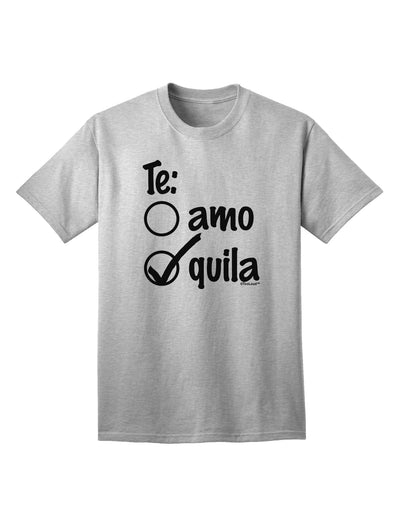 TooLoud presents the exquisite Tequila Checkmark Design Adult T-Shirt-Mens T-shirts-TooLoud-AshGray-Small-Davson Sales