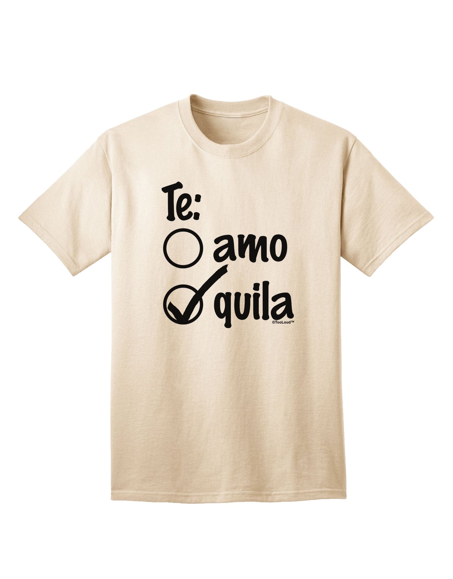 TooLoud presents the exquisite Tequila Checkmark Design Adult T-Shirt-Mens T-shirts-TooLoud-Natural-Small-Davson Sales