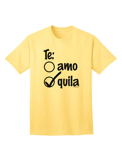 TooLoud presents the exquisite Tequila Checkmark Design Adult T-Shirt-Mens T-shirts-TooLoud-Yellow-Small-Davson Sales