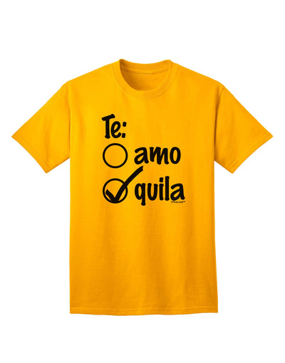 TooLoud presents the exquisite Tequila Checkmark Design Adult T-Shirt-Mens T-shirts-TooLoud-Gold-Small-Davson Sales