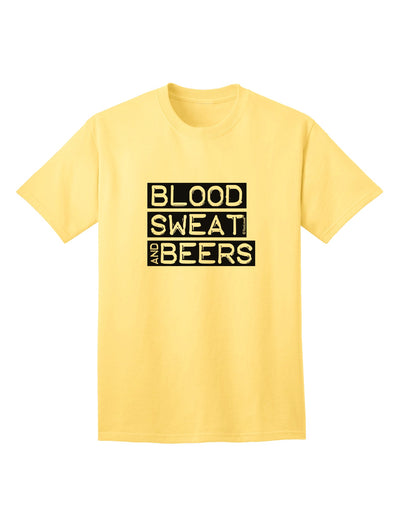 TooLoud's Blood Sweat and Beers Design Adult T-Shirt: A Must-Have for Fashionable Individuals-Mens T-shirts-TooLoud-Yellow-Small-Davson Sales