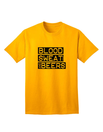 TooLoud's Blood Sweat and Beers Design Adult T-Shirt: A Must-Have for Fashionable Individuals-Mens T-shirts-TooLoud-Gold-Small-Davson Sales