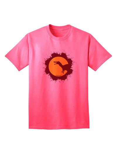 TooLoud's Dinosaur Silhouette Splatter Design Adult T-Shirt: A Perfect Blend of Style and Creativity for Fashion Enthusiasts-Mens T-shirts-TooLoud-Neon-Pink-Small-Davson Sales