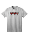 TooLoud's Exquisite Collection: Couples Pixel Heart Life Bar - Left Adult T-Shirt-Mens T-shirts-TooLoud-AshGray-Small-Davson Sales
