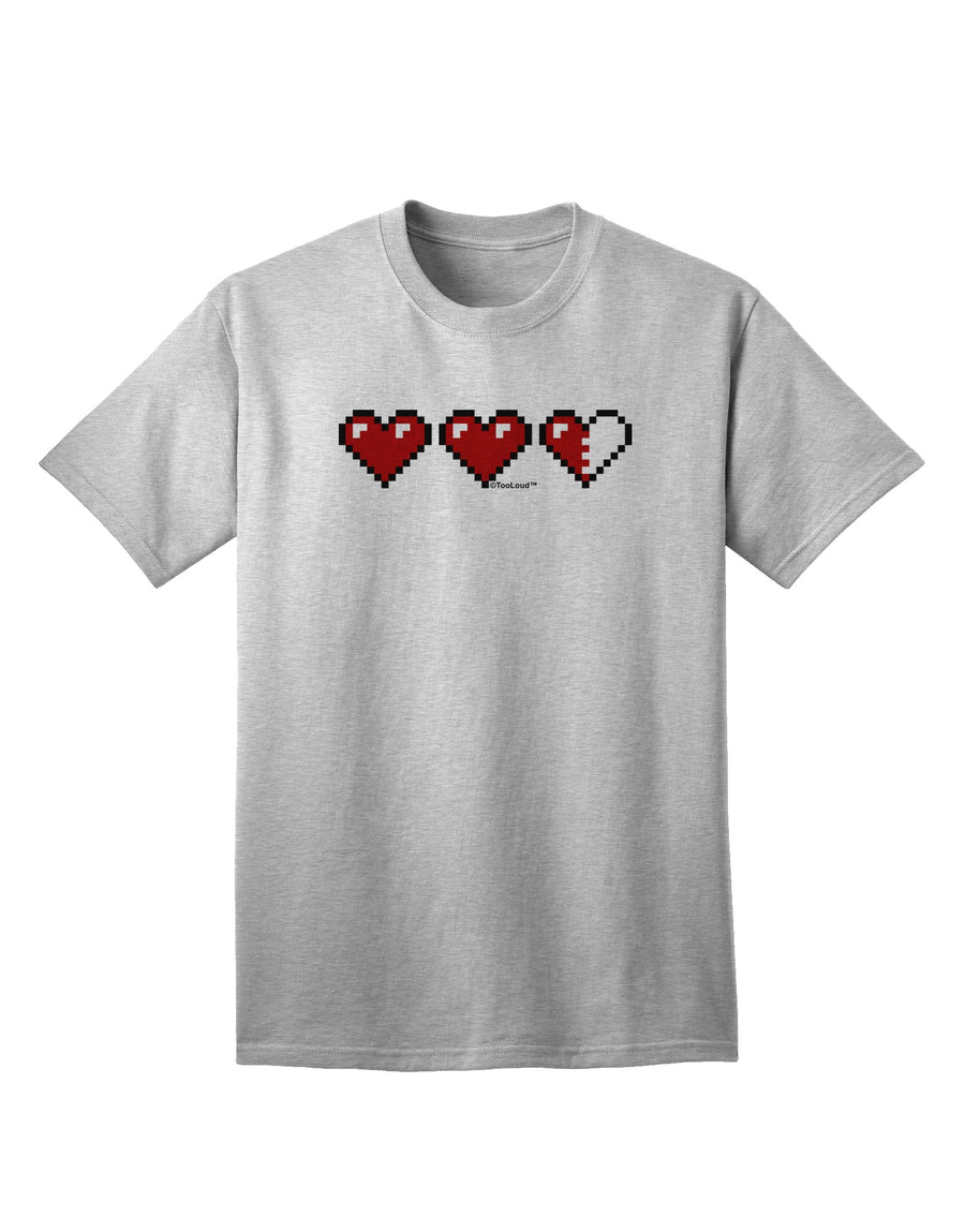 TooLoud's Exquisite Collection: Couples Pixel Heart Life Bar - Left Adult T-Shirt