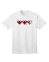 TooLoud's Exquisite Collection: Couples Pixel Heart Life Bar - Left Adult T-Shirt-Mens T-shirts-TooLoud-White-Small-Davson Sales