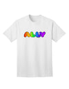 TooLoud's LGBT Ally Rainbow Text Adult T-Shirt: A Vibrant Expression of Support for the LGBTQ+ Community-Mens T-shirts-TooLoud-White-Small-Davson Sales