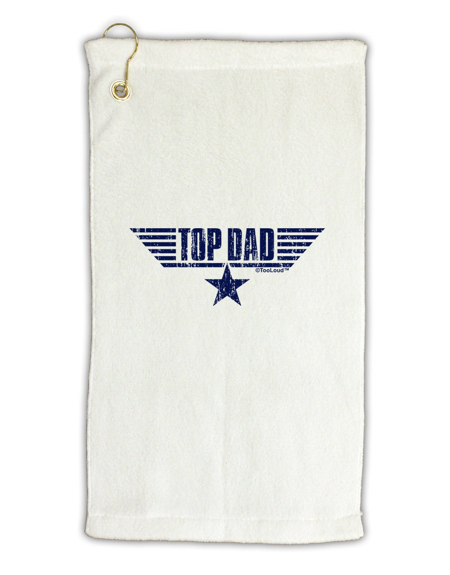 Top Dad Father's Day Micro Terry Gromet Golf Towel 11&#x22;x19-Golf Towel-TooLoud-White-Davson Sales