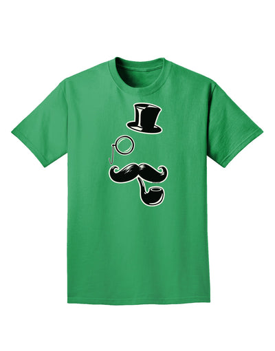 Tophat Mustache Pipe and Monocle Adult Dark T-Shirt-Mens T-Shirt-TooLoud-Kelly-Green-Small-Davson Sales