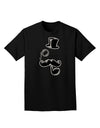 Tophat Mustache Pipe and Monocle Adult Dark T-Shirt-Mens T-Shirt-TooLoud-Black-Small-Davson Sales