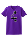 Tophat Mustache Pipe and Monocle Womens Dark T-Shirt-TooLoud-Purple-X-Small-Davson Sales