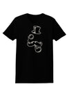 Tophat Mustache Pipe and Monocle Womens Dark T-Shirt-TooLoud-Black-X-Small-Davson Sales