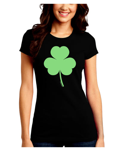 Traditional Irish Shamrock Juniors Crew Dark T-Shirt-T-Shirts Juniors Tops-TooLoud-Black-Juniors Fitted Small-Davson Sales