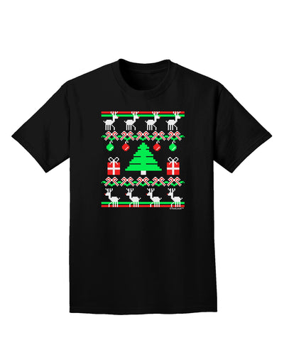 Tree with Gifts Ugly Christmas Sweater Adult Dark T-Shirt-Mens T-Shirt-TooLoud-Black-Small-Davson Sales