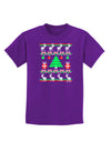 Tree with Gifts Ugly Christmas Sweater Childrens Dark T-Shirt-Childrens T-Shirt-TooLoud-Purple-X-Small-Davson Sales