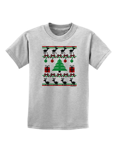 Tree with Gifts Ugly Christmas Sweater Childrens T-Shirt-Childrens T-Shirt-TooLoud-AshGray-X-Small-Davson Sales