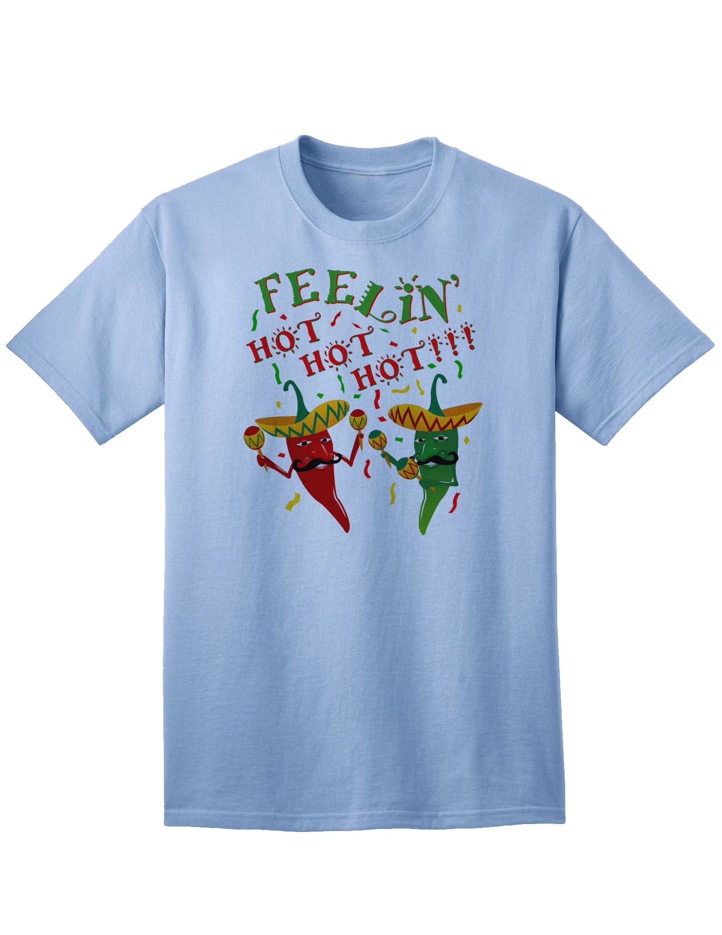 Trendy and Stylish Feelin Hot Hot Hot Chili Peppers Adult T-Shirt for a Fashionable Look-Mens T-shirts-TooLoud-Light-Blue-Small-Davson Sales