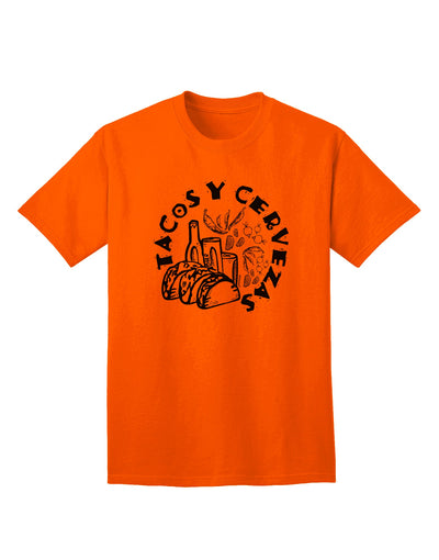 Trendy and Stylish Tacos Y Cervezas Adult T-Shirt for Fashion-forward Individuals-Mens T-shirts-TooLoud-Orange-Small-Davson Sales