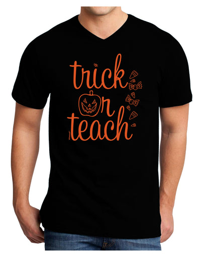 Trick or Teach Adult V-Neck T-shirt-Mens T-Shirt-TooLoud-Black-Small-Davson Sales