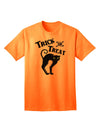 Trick or Treat - Adorable Black Cat Halloween Adult T-Shirt for Festive Fun-Mens T-shirts-TooLoud-Neon-Orange-Small-Davson Sales