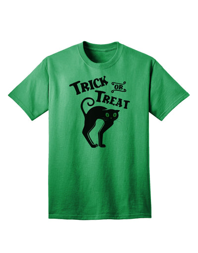 Trick or Treat - Adorable Black Cat Halloween Adult T-Shirt for Festive Fun-Mens T-shirts-TooLoud-Kelly-Green-Small-Davson Sales