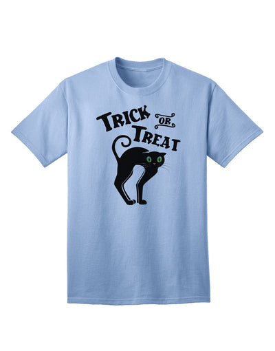 Trick or Treat - Adorable Black Cat Halloween Adult T-Shirt for Festive Fun-Mens T-shirts-TooLoud-Light-Blue-Small-Davson Sales