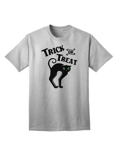 Trick or Treat - Adorable Black Cat Halloween Adult T-Shirt for Festive Fun-Mens T-shirts-TooLoud-AshGray-Small-Davson Sales