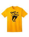 Trick or Treat - Adorable Black Cat Halloween Adult T-Shirt for Festive Fun-Mens T-shirts-TooLoud-Gold-Small-Davson Sales